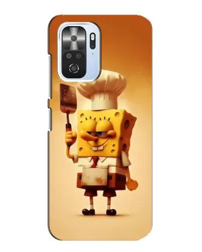 Чехол для Xiaomi POCO F3 с картинкой «Губка Боб повар»
