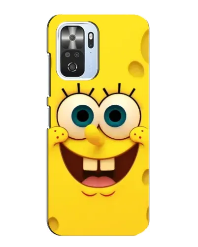 Чехол для Xiaomi POCO F3 с картинкой «Губка Боб улыбка»