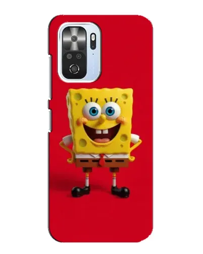Чехол для Xiaomi POCO F3 с картинкой «Спанч Боб на красном»