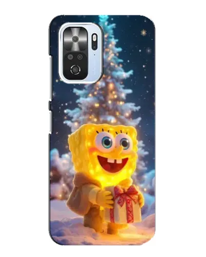 Чехол для Xiaomi POCO F3 с картинкой «Рождественский Спанч Боб»