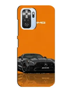 Чехол для Xiaomi POCO F3 с картинкой «Оранжевый Mercedes AMG»