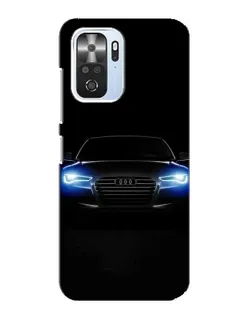 Чехол для Xiaomi POCO F3 с картинкой «Audi в неоне»