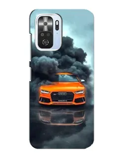 Чехол для Xiaomi POCO F3 с картинкой «Audi в облаках дыма»