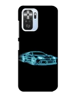 Чохол для Xiaomi POCO F3 з картинкою «Неоновий контур Lamborghini»