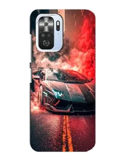 Чохол для Xiaomi POCO F3 з картинкою «Lamborghini червоний дим»
