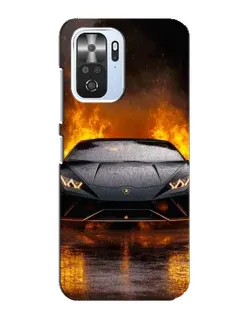 Чохол для Xiaomi POCO F3 з картинкою «Lamborghini у вогні»
