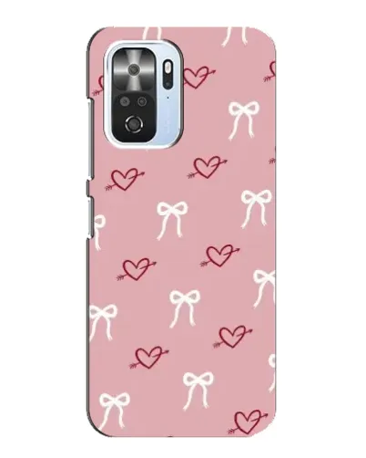 Чехол для Xiaomi POCO F3 с картинкой «Сердца и банты»