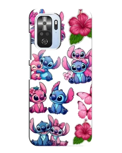 Чехол для Xiaomi POCO F3 с картинкой «Стикеры Stitch и Angel»