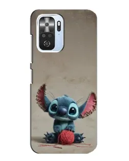 Чехол для Xiaomi POCO F3 с картинкой «Стич на коричневом фоне»