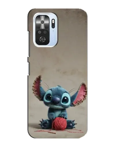 Чехол для Xiaomi POCO F3 с картинкой «Стич на коричневом фоне»