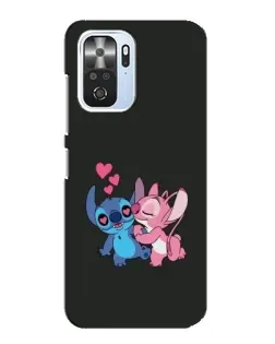 Чехол для Xiaomi POCO F3 с картинкой «Анжел целует Стича»