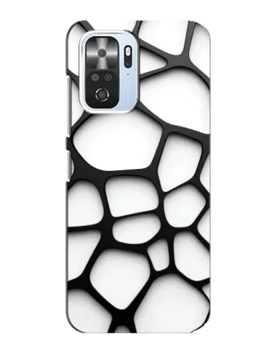 Чехол для Xiaomi POCO F3 с картинкой «Белая объемная сетка»