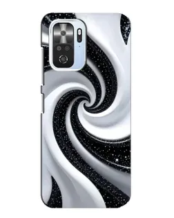 Чехол для Xiaomi POCO F3 с картинкой «Черно-белая спираль»