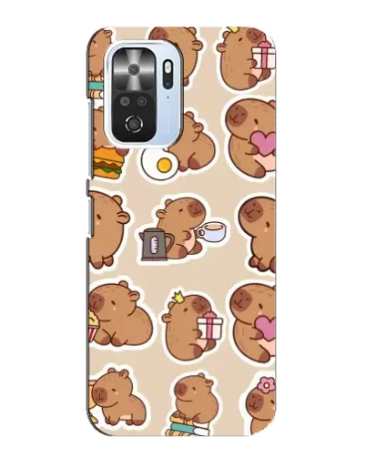 Чехол для Xiaomi POCO F3 с картинкой «Капибары паттерн»