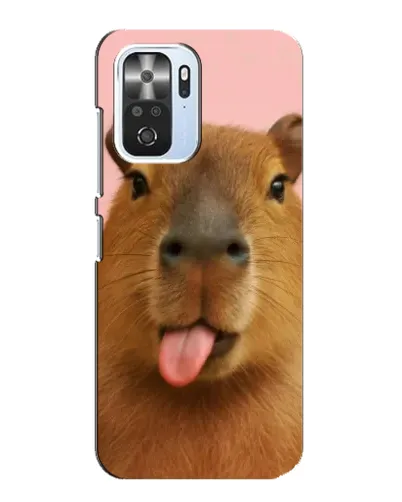 Чехол для Xiaomi POCO F3 с картинкой «Капибара с языком»
