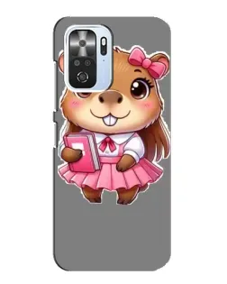 Чехол для Xiaomi POCO F3 с картинкой «Девочка капибара»