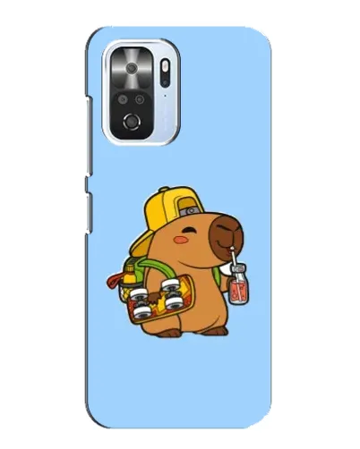 Чехол для Xiaomi POCO F3 с картинкой «Капибара на скейте»