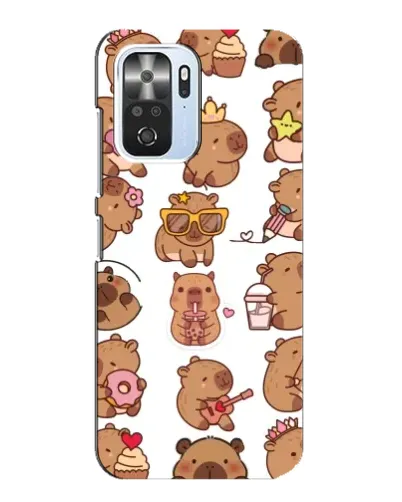 Чехол для Xiaomi POCO F3 с картинкой «Стикерпак с капибарами»