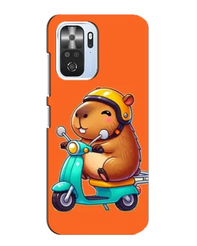 Чехол для Xiaomi POCO F3 с картинкой «Капибара на скутере»