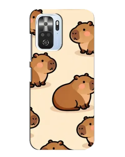 Чехол для Xiaomi POCO F3 с картинкой «Паттерн милых капибар»