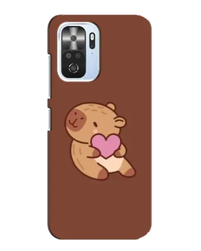 Чехол для Xiaomi POCO F3 с картинкой «Капибара с сердцем»