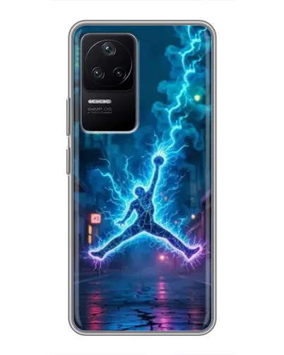 Чехол для Xiaomi POCO F4 (5G) с картинкой «Jordan Gold Jumpman»