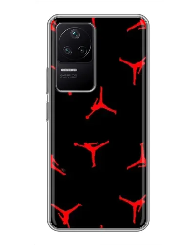 Чехол для Xiaomi POCO F4 (5G) с картинкой «Jordan Red Pattern»