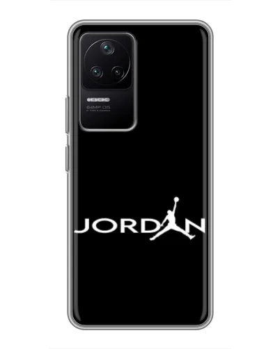 Чехол для Xiaomi POCO F4 (5G) с картинкой «Jordan White Logo»