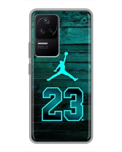 Чехол для Xiaomi POCO F4 (5G) с картинкой «Jordan Cyan 23»