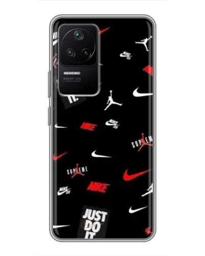 Чехол для Xiaomi POCO F4 (5G) с картинкой «Nike Mix Pattern»