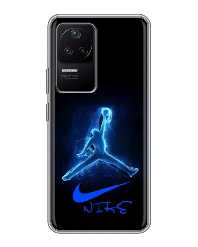 Чехол для Xiaomi POCO F4 (5G) с картинкой «Jordan Neon Blue»
