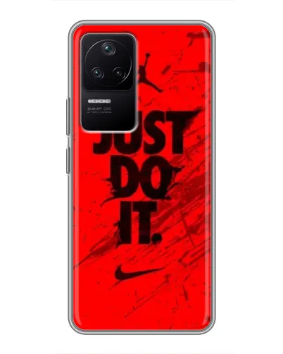 Чехол для Xiaomi POCO F4 (5G) с картинкой «Nike Just Do It»