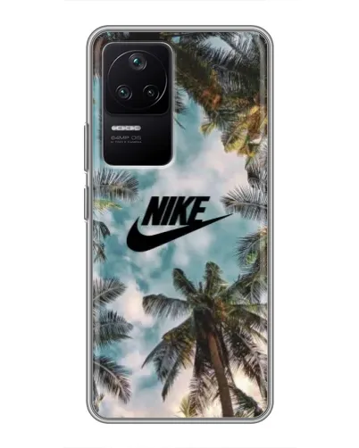 Чехол для Xiaomi POCO F4 (5G) с картинкой «Тропический принт Nike» Чехол для Xiaomi POCO F4 (5G) с картинкой «Тропический принт Nike»