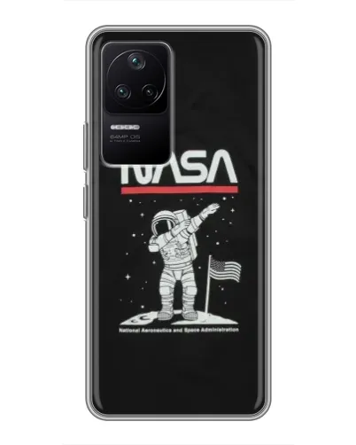 Чехол для Xiaomi POCO F4 (5G) с картинкой «NASA — шагаем по Луне» Чехол для Xiaomi POCO F4 (5G) с картинкой «NASA — шагаем по Луне»