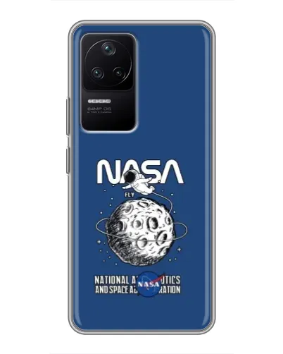 Чехол для Xiaomi POCO F4 (5G) с картинкой «NASA — лунная миссия» Чехол для Xiaomi POCO F4 (5G) с картинкой «NASA — лунная миссия»