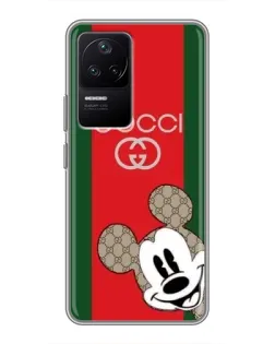 Чехол для Xiaomi POCO F4 (5G) с картинкой «Gucci — полосы и Микки»