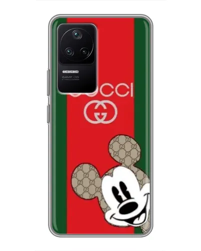 Чехол для Xiaomi POCO F4 (5G) с картинкой «Gucci — полосы и Микки» Чехол для Xiaomi POCO F4 (5G) с картинкой «Gucci — полосы и Микки»