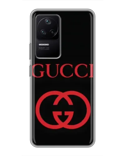 Чехол для Xiaomi POCO F4 (5G) с картинкой «Gucci — красный логотип» Чехол для Xiaomi POCO F4 (5G) с картинкой «Gucci — красный логотип»