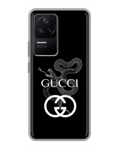 Чехол для Xiaomi POCO F4 (5G) с картинкой «Gucci — серебряная змея» Чехол для Xiaomi POCO F4 (5G) с картинкой «Gucci — серебряная змея»
