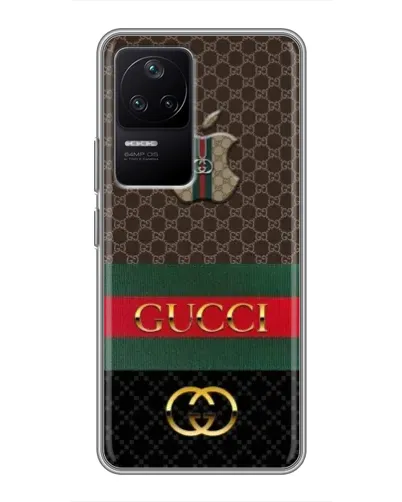 Чехол для Xiaomi POCO F4 (5G) с картинкой «Gucci — брендированный десерт» Чехол для Xiaomi POCO F4 (5G) с картинкой «Gucci — брендированный десерт»