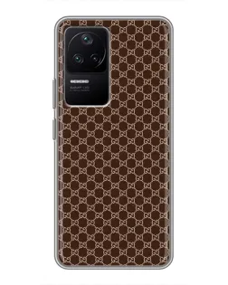 Чехол для Xiaomi POCO F4 (5G) с картинкой «Gucci — шоколадная сетка»