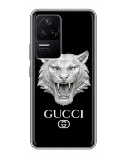 Чехол для Xiaomi POCO F4 (5G) с картинкой «Gucci — серебряный лев»