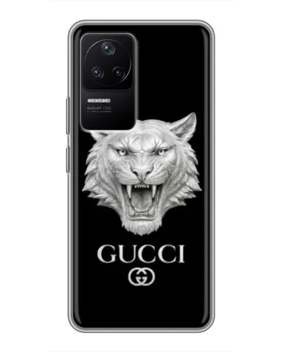 Чехол для Xiaomi POCO F4 (5G) с картинкой «Gucci — серебряный лев» Чехол для Xiaomi POCO F4 (5G) с картинкой «Gucci — серебряный лев»