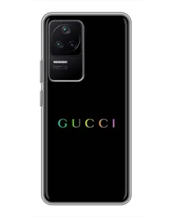 Чехол для Xiaomi POCO F4 (5G) с картинкой «Gucci — неоновый минимализм»