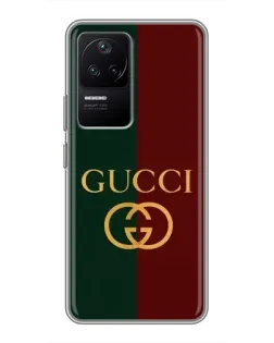 Чехол для Xiaomi POCO F4 (5G) с картинкой «Gucci — темно-зеленый градиент»