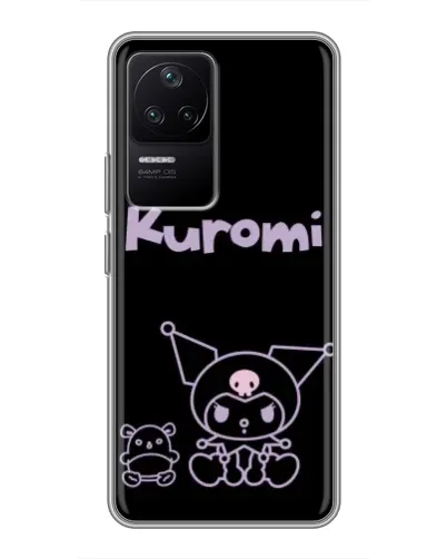 Чехол для Xiaomi POCO F4 (5G) с картинкой «Kuromi — черный минимализм»