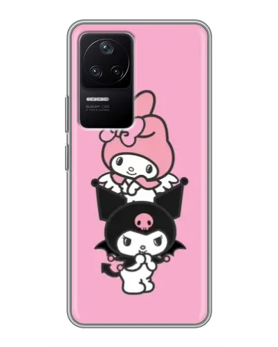 Чехол для Xiaomi POCO F4 (5G) с картинкой «My Melody и Kuromi»