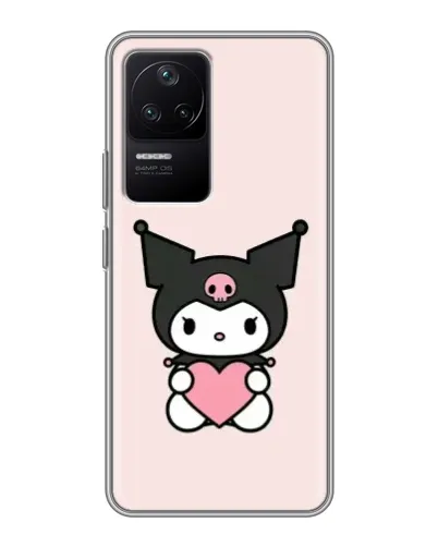 Чехол для Xiaomi POCO F4 (5G) с картинкой «Kuromi и сердце»