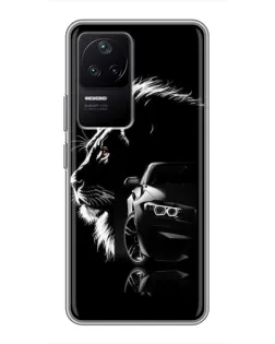Чехол для Xiaomi POCO F4 (5G) с картинкой «BMW и лев» Чехол для Xiaomi POCO F4 (5G) с картинкой «BMW и лев»