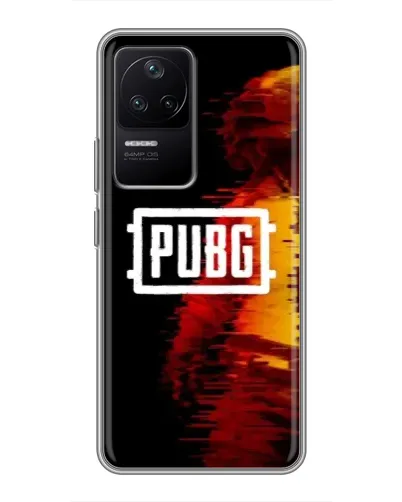 Чехол для Xiaomi POCO F4 (5G) с картинкой «Яркий логотип PUBG»